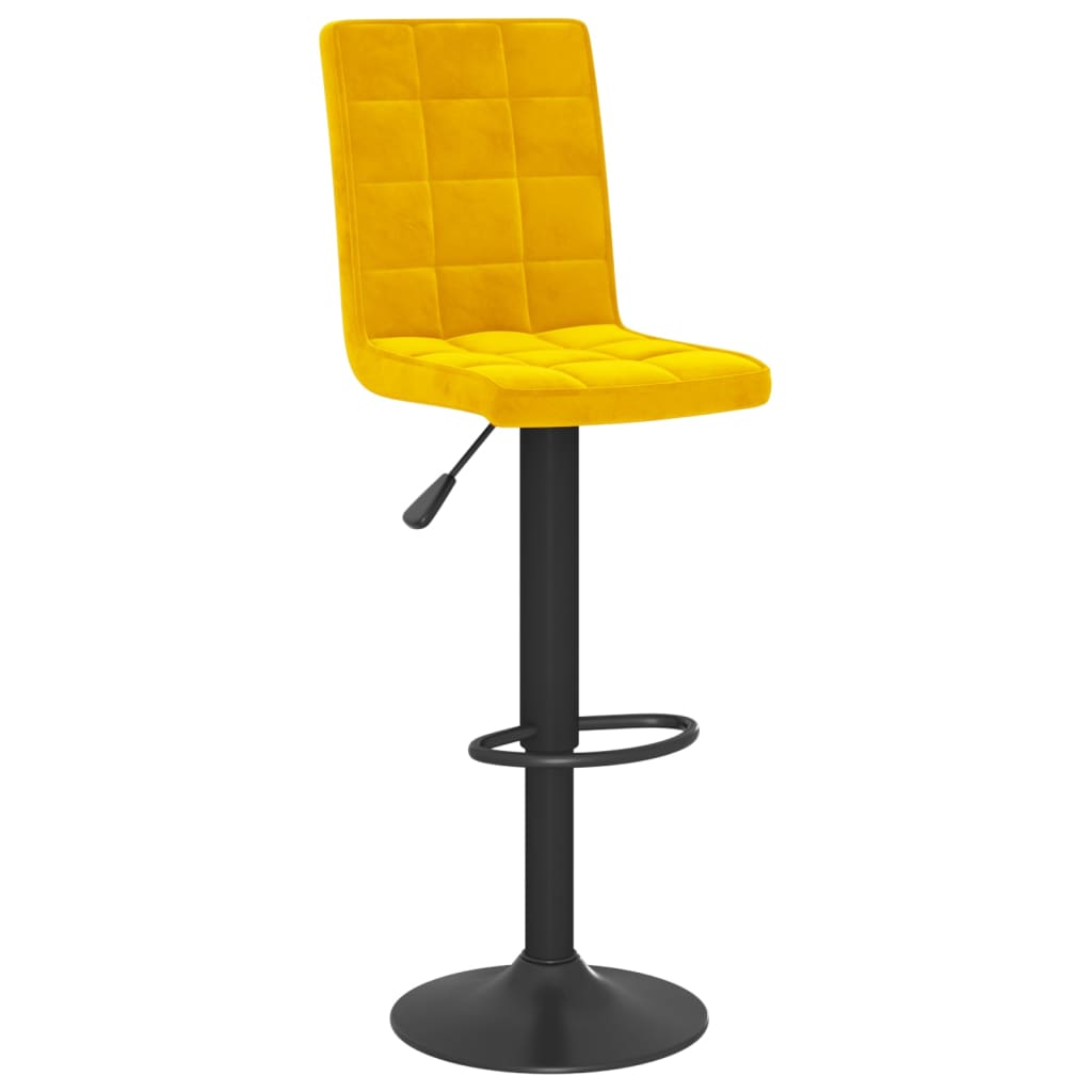 Bar Stool Set of 2 Mustard Yellow