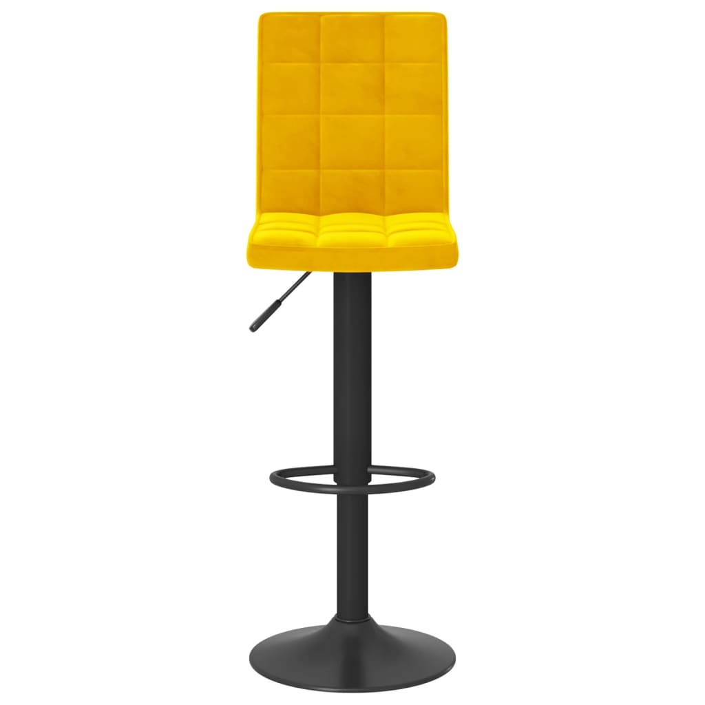 Bar Stool Set of 2 Mustard Yellow
