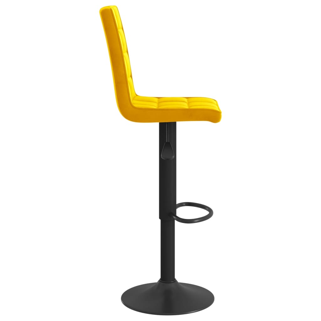 Bar Stool Set of 2 Mustard Yellow