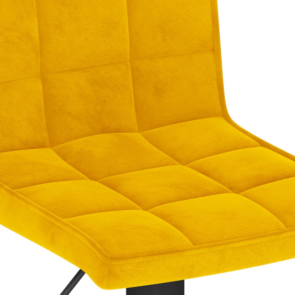 Bar Stool Set of 2 Mustard Yellow