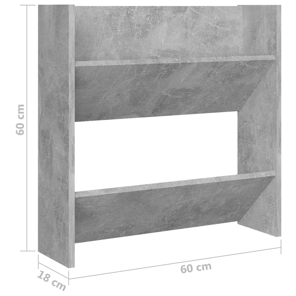 Wall Shoe Cabinets 4 pcs Concrete Gray 23.6"x7.1"x23.6" Engineered Wood