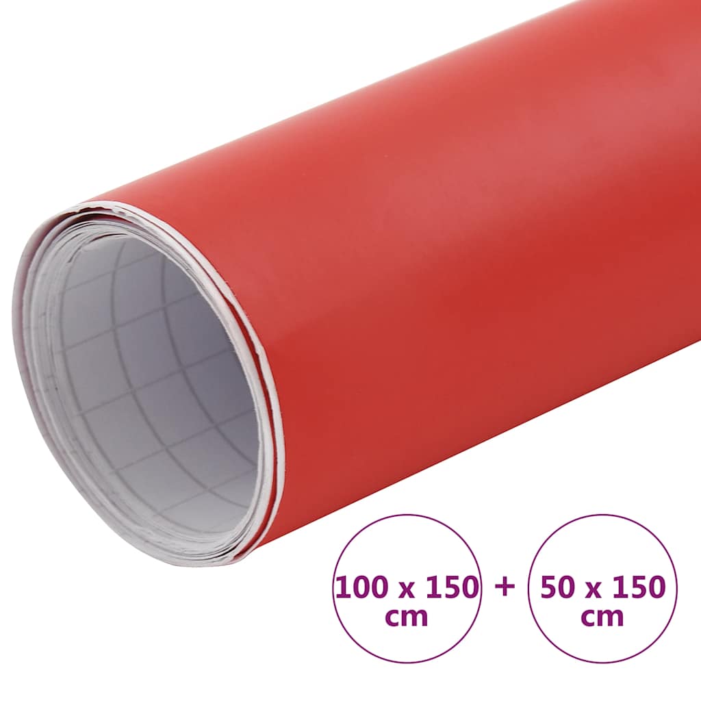 Car Films 2 pcs Matt Red 39.4x59.1"+19.7x59.1"