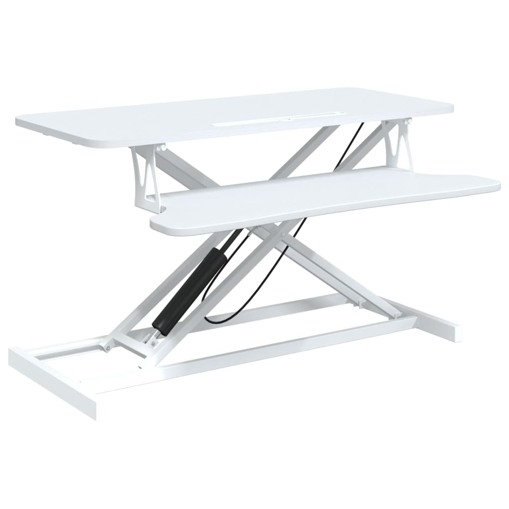 Adjustable Workstation White Steel, Engineered wood Standard