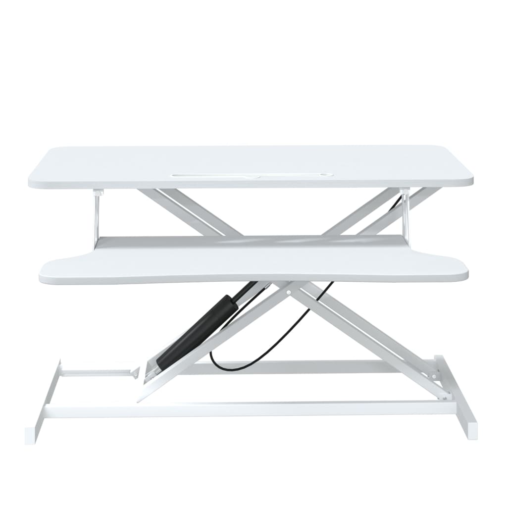 Adjustable Workstation White Steel, Engineered wood Standard