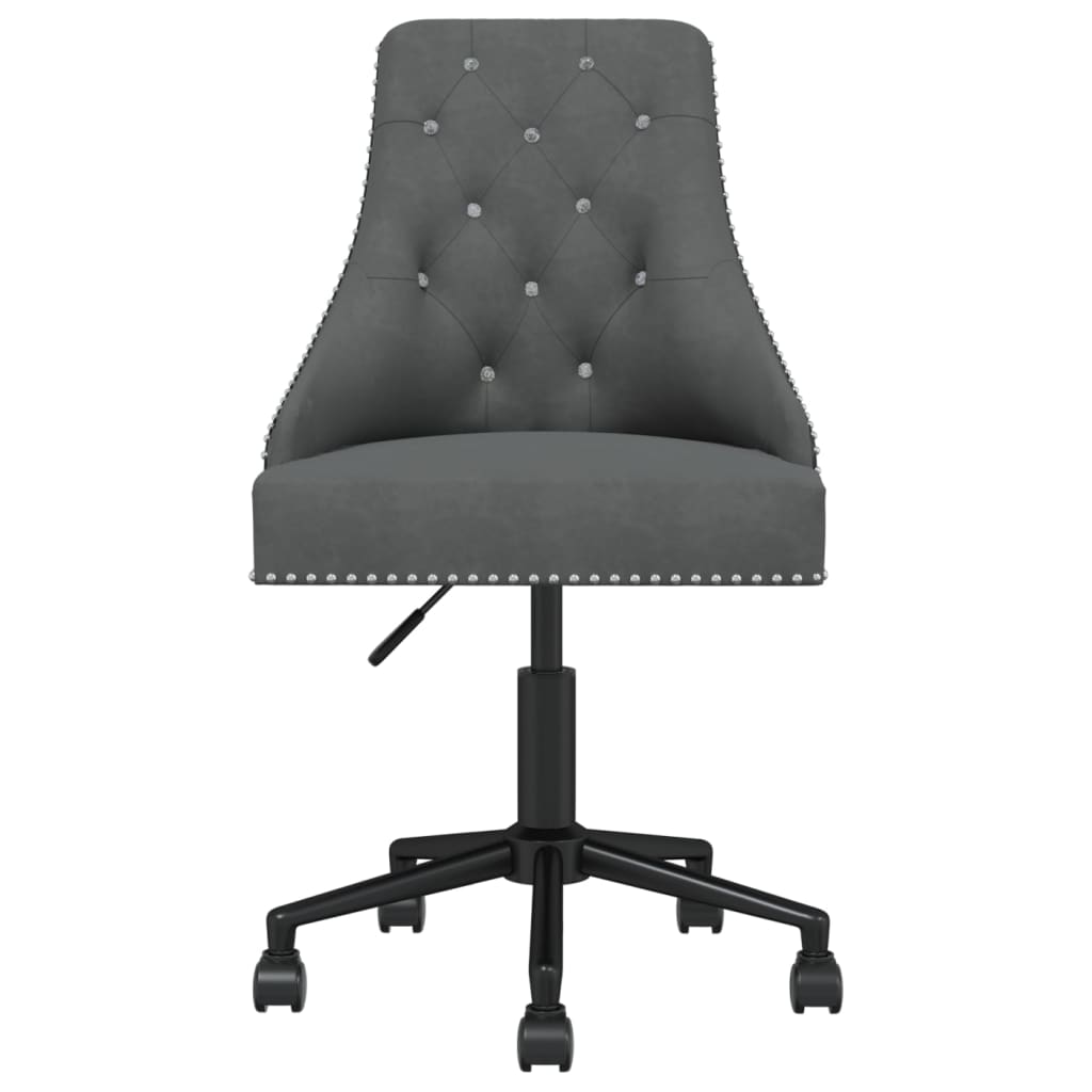 Swivel Office Chair Dark Gray Velvet