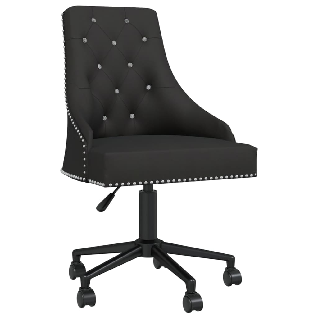 Swivel Office Chair Black Velvet