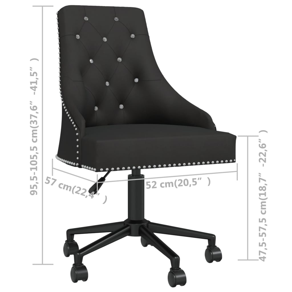 Swivel Office Chair Black Velvet