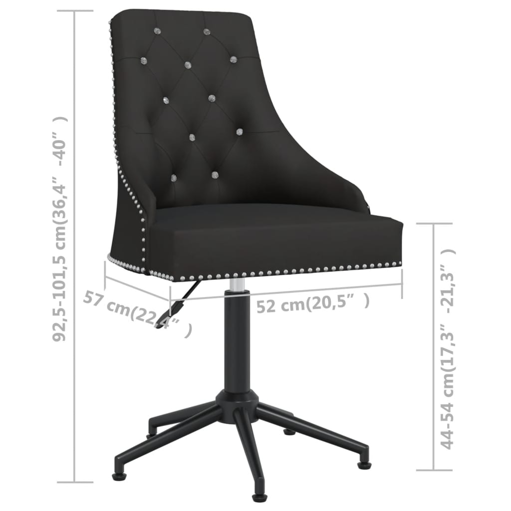 Swivel Office Chair Black Velvet