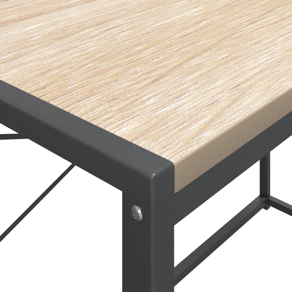 Computer Desk Black and Oak Engineered Wood 43.3x23.6x54.3 in