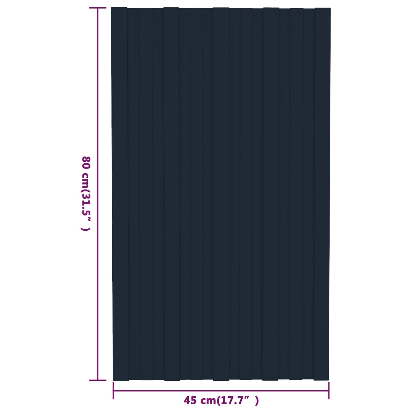 Roof Panel 12 pcs Anthracite 31.50 x 17.72 in Galvanised steel