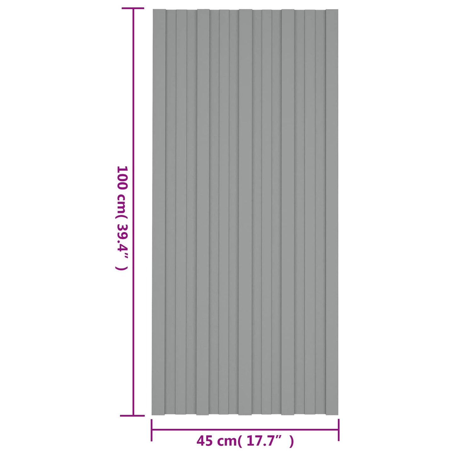 Roof Panel 36 pcs Grey 39.37 x 17.72 in Galvanised steel