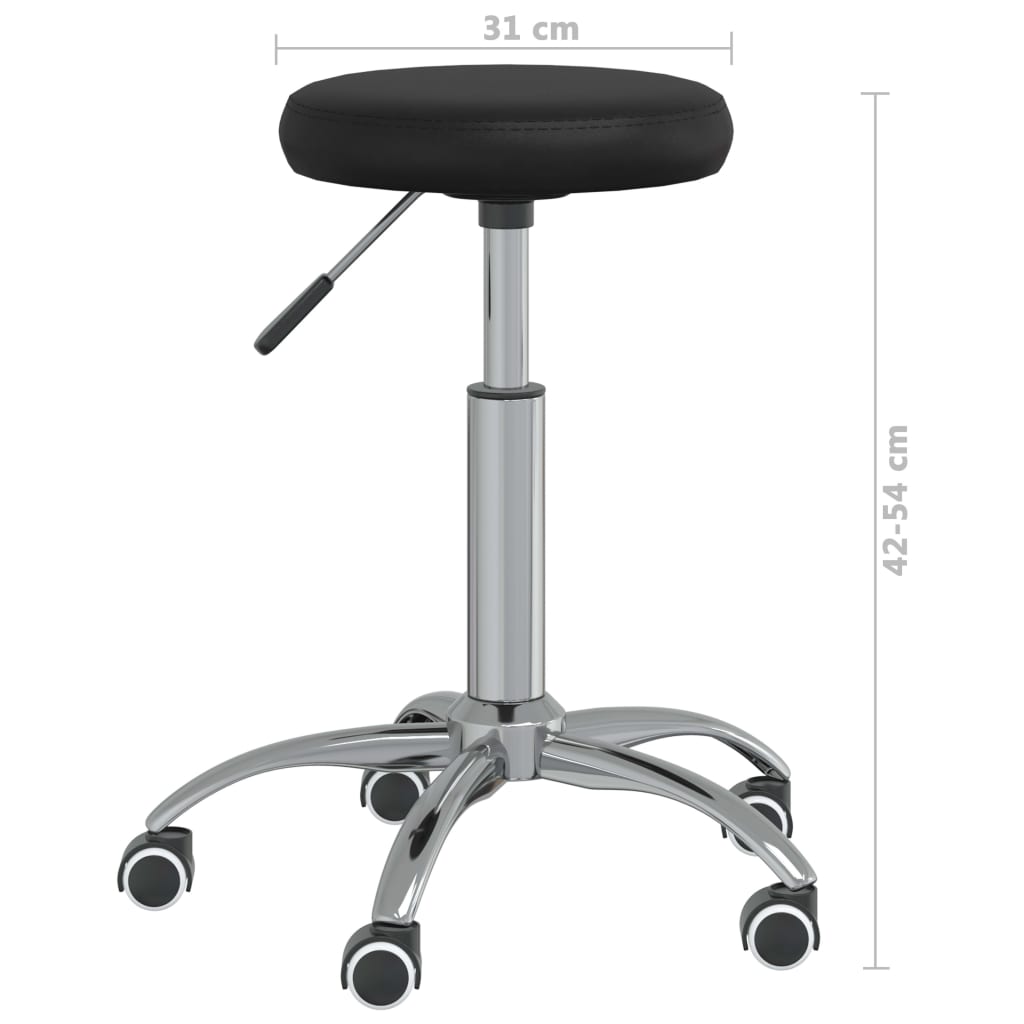 Massage Stool Black Faux leather, chrome steel Swivel Modern