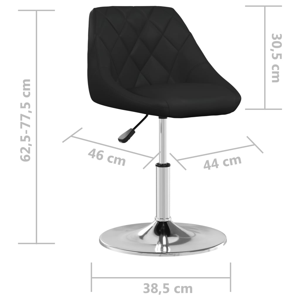 Bar Stool Black Faux leather, chromed steel