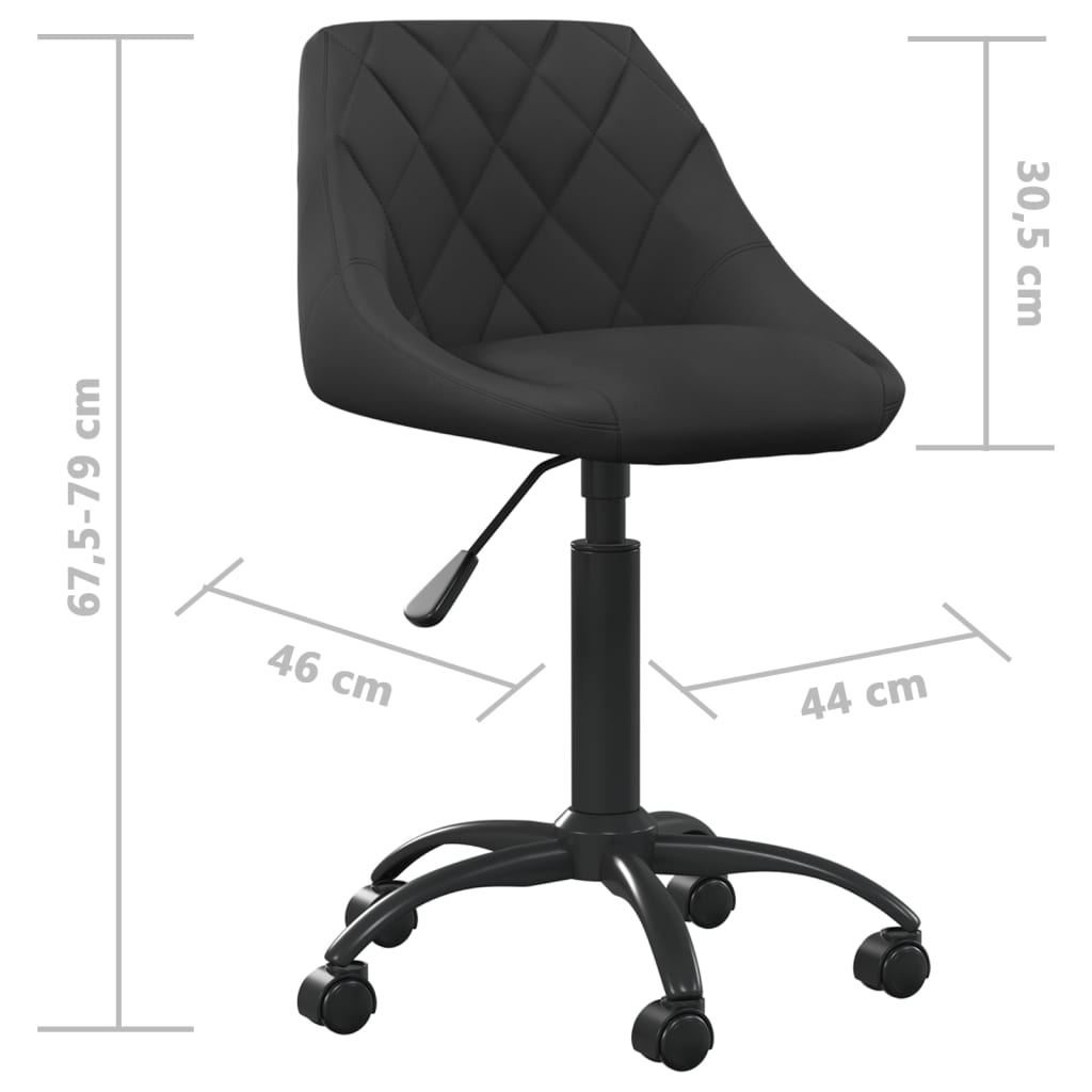 Office Chair Black Velvet (100% polyester), black powder-coated steel