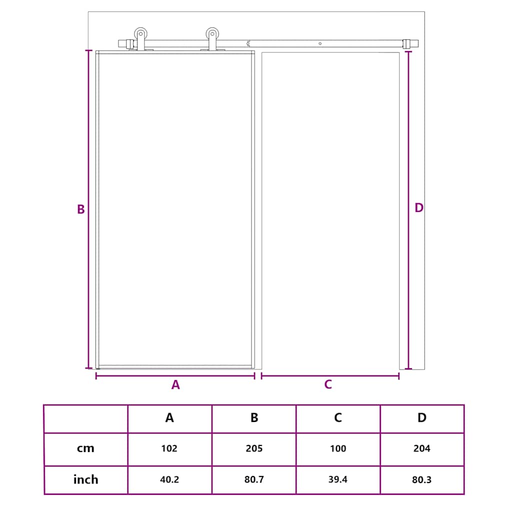 Sliding Door Frosted ESG Glass and Aluminum 40.4"x80.7" White