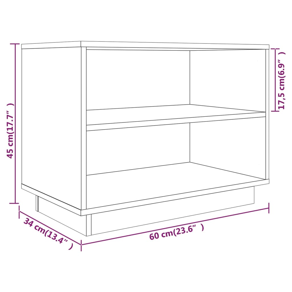 Shoe Cabinet Grey 23.6x13.4x17.7" Solid Wood Pine