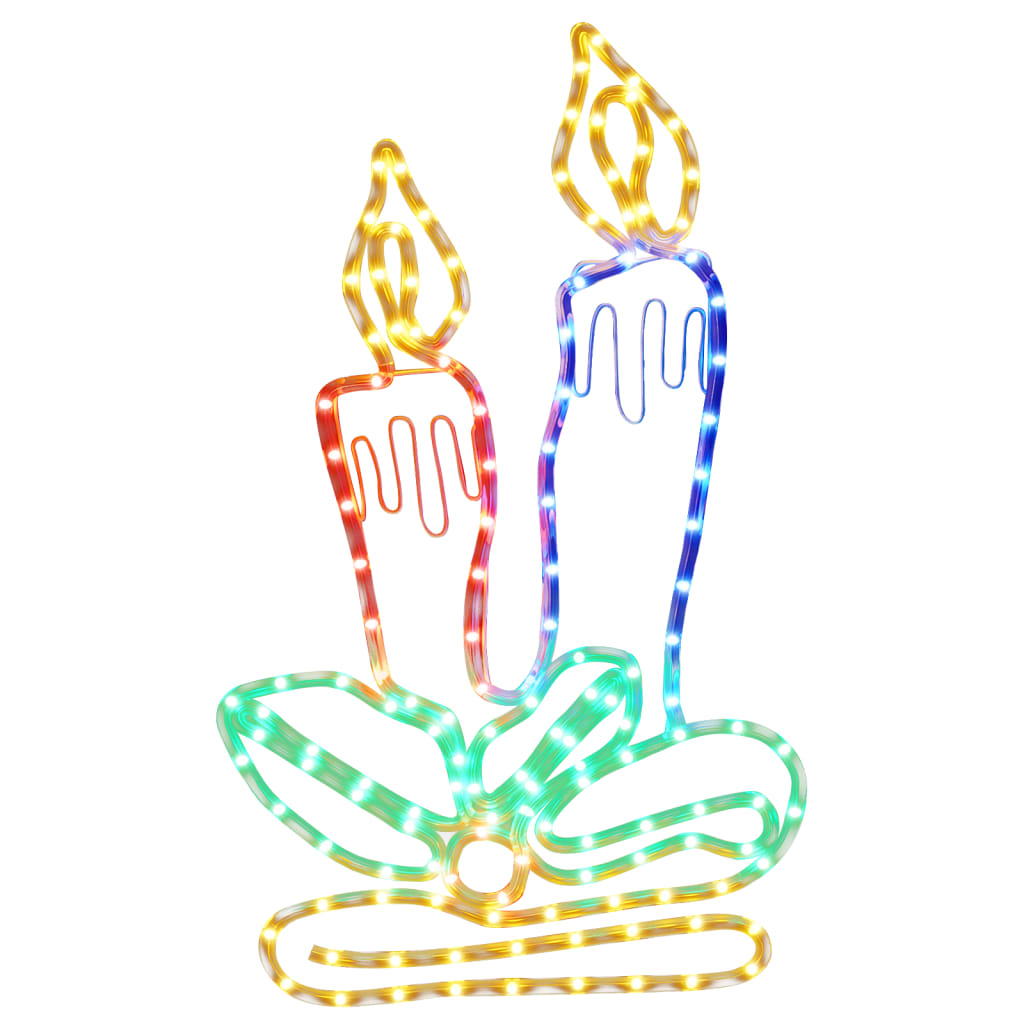 Christmas Candle Figure Multicolor Steel Medium