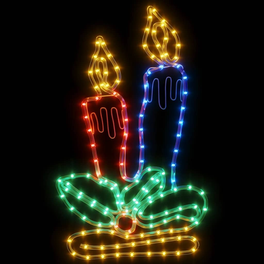 Christmas Candle Figure Multicolor Steel Medium