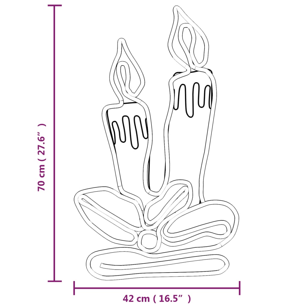 Christmas Candle Figure Multicolor Steel Medium