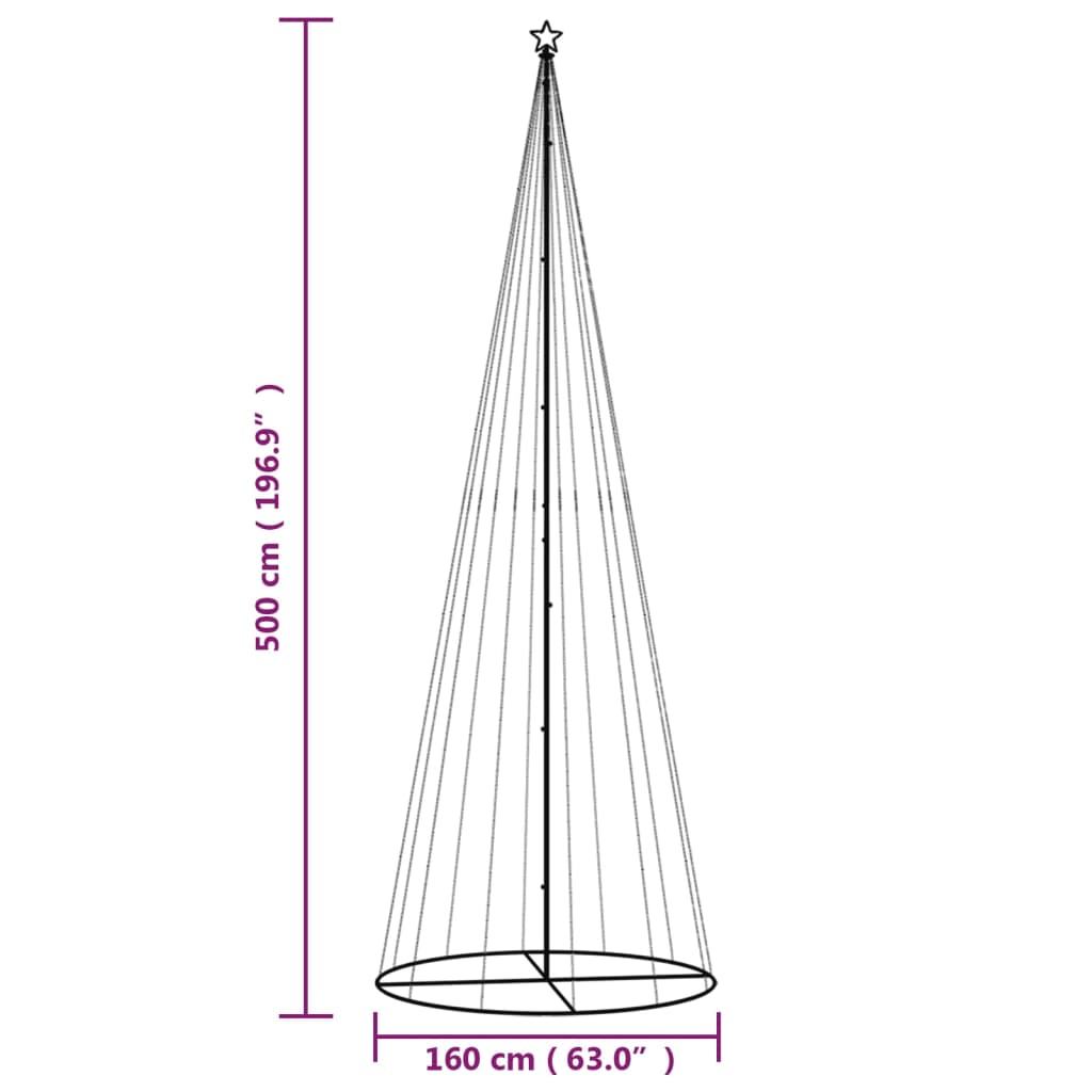 Christmas Cone Tree Warm white Powder-coated steel, copper, PVC
