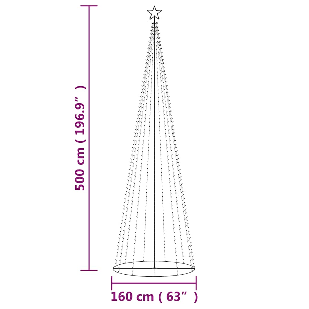 Christmas Cone Tree Cold White 732 LEDs 5x16 ft