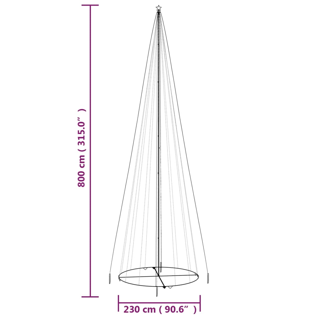 Christmas Cone Tree Cold White 1134 LEDs 8x26 ft