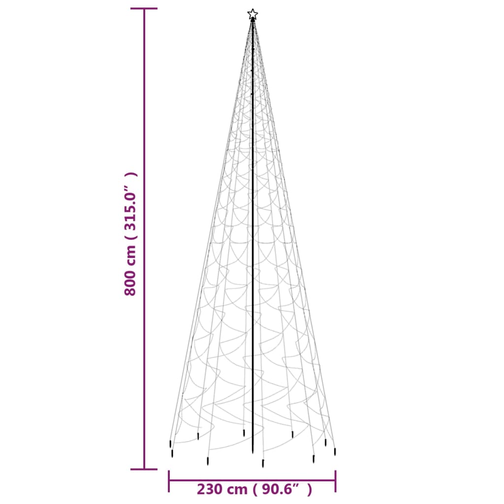 Christmas Tree with Spike Blue 3000 LEDs 26 ft