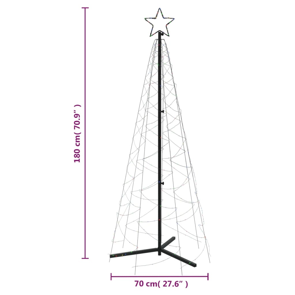 Christmas Cone Tree Colorful Powder-coated steel, copper, PVC