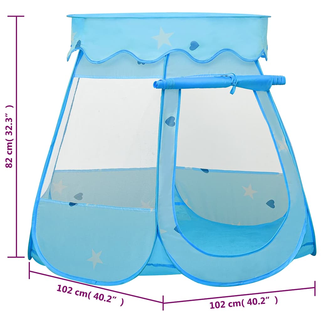 Play Tent Blue Polyester Medium Collapsible Play Tent