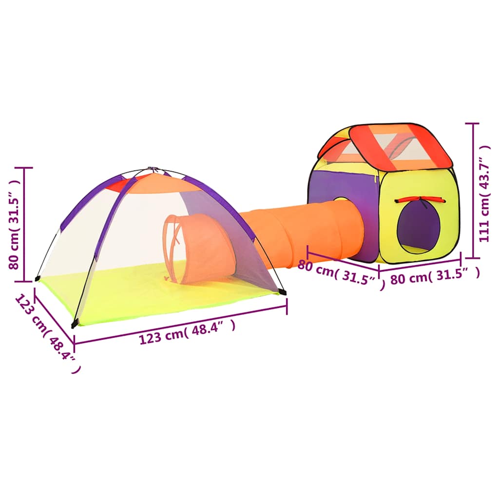 Play Tent Multicolor Polyester Large Collapsible Kids Tent