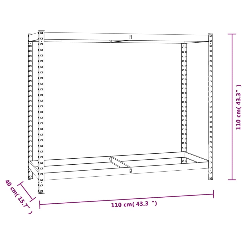 2-Layer Tire Rack Silver 43.3"x15.7"x43.3" Steel