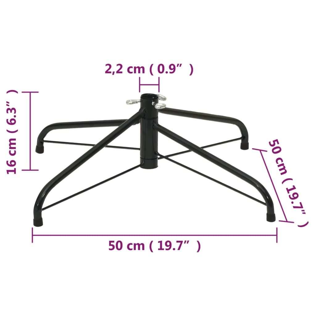 Christmas Tree Stand Black Steel 19.7x19.7x6.3 in Durable