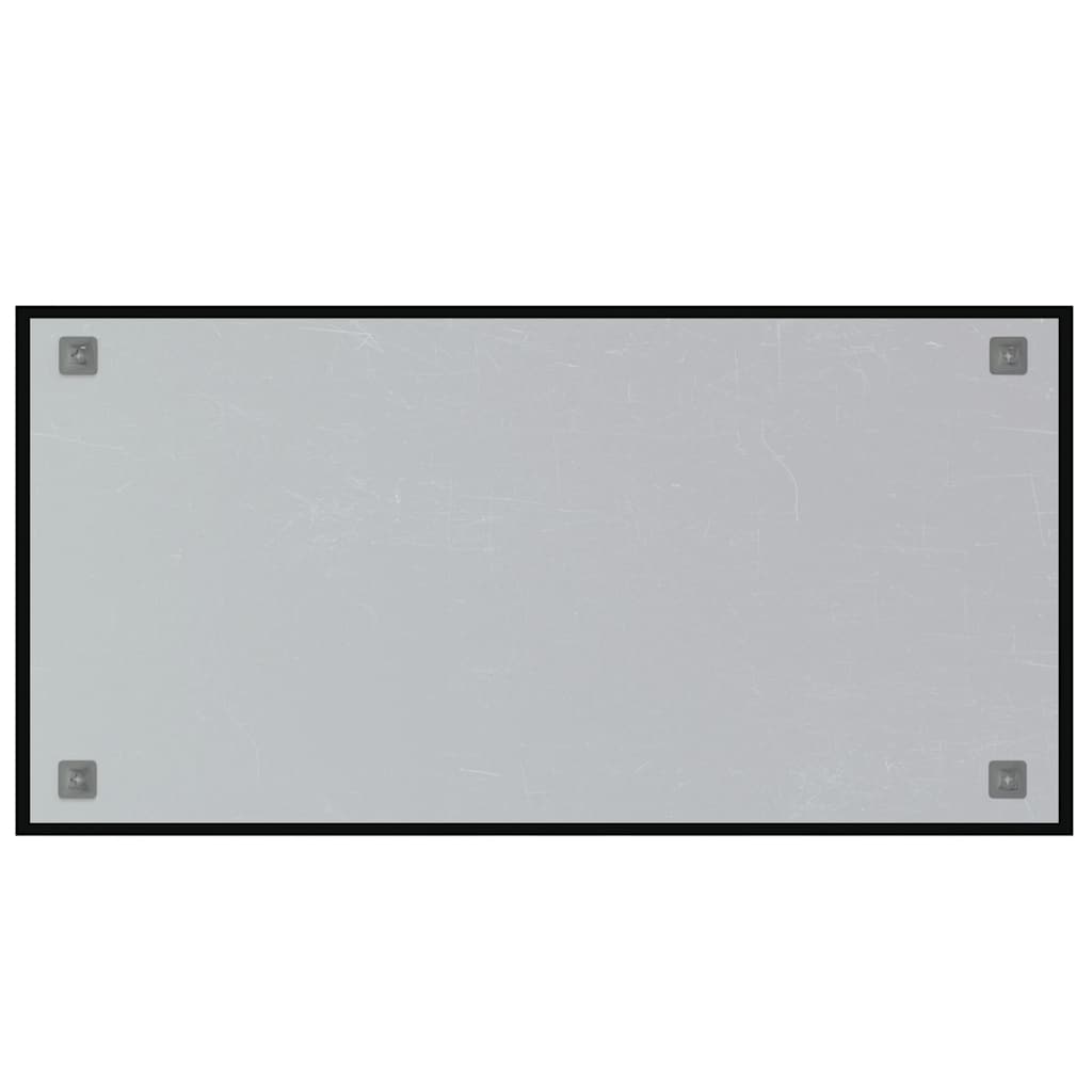Wall-mounted Magnetic Board Black 39.4"x19.7" Tempered Glass