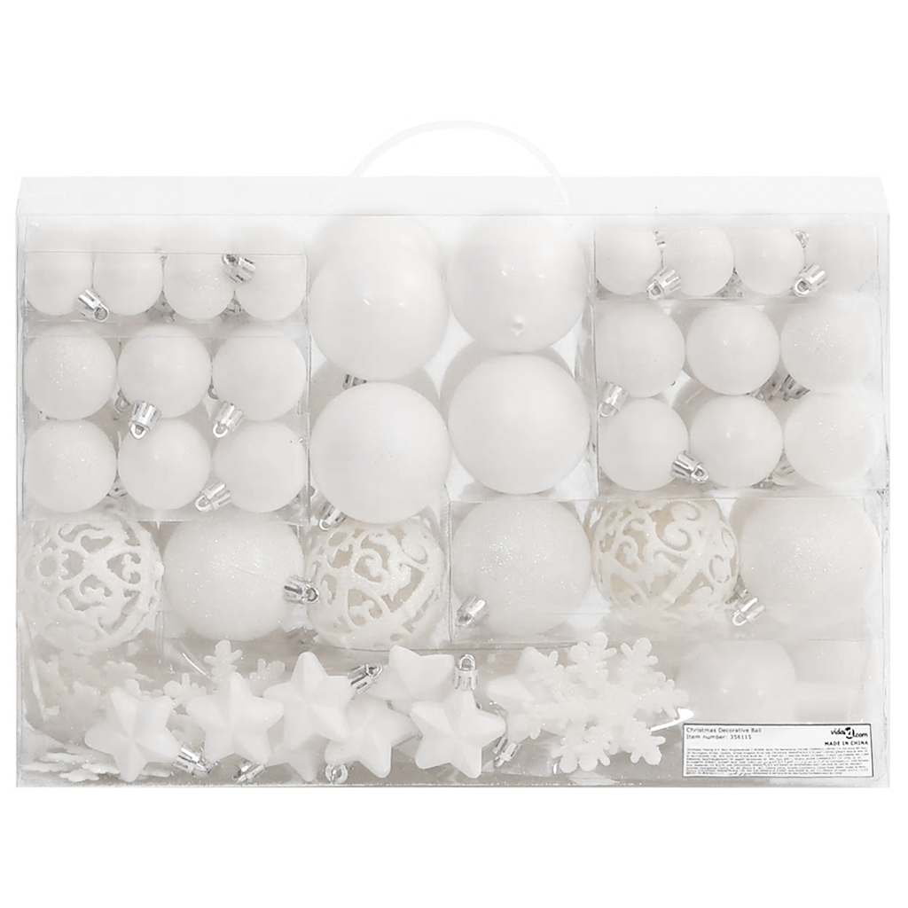 Christmas Bauble Set Set of 111 White Polystyrene (PS)