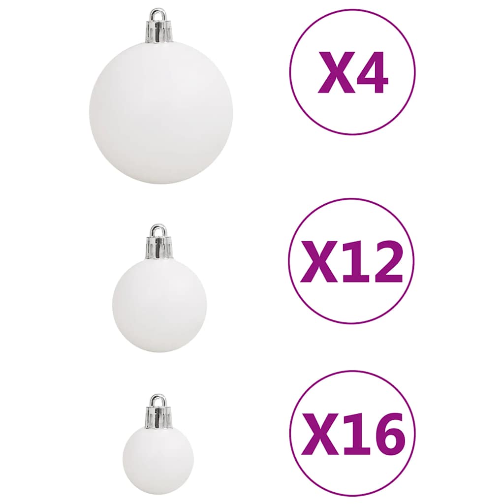 Christmas Bauble Set Set of 111 White Polystyrene (PS)