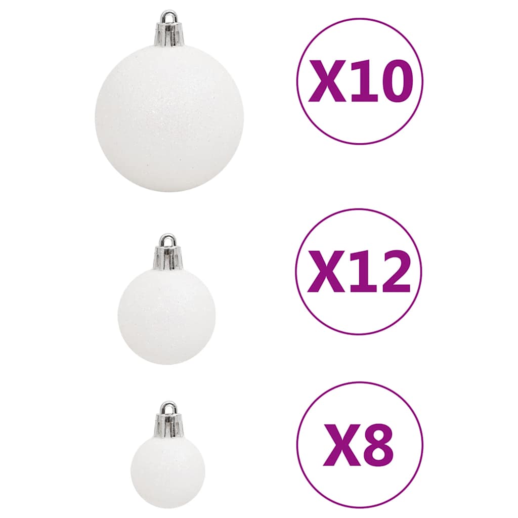 Christmas Bauble Set Set of 111 White Polystyrene (PS)