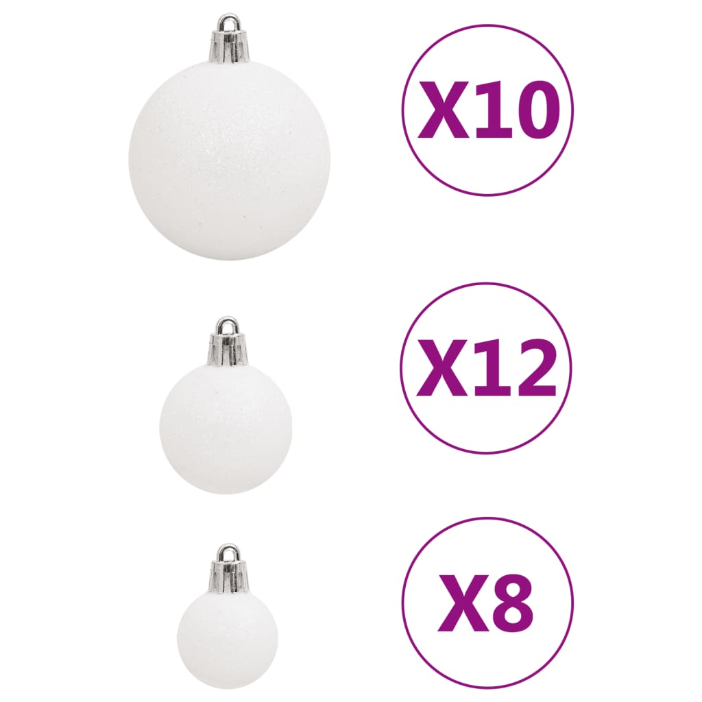 Christmas Bauble Set Set of 111 White Polystyrene (PS)