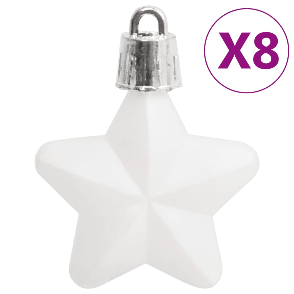 Christmas Bauble Set Set of 111 White Polystyrene (PS)