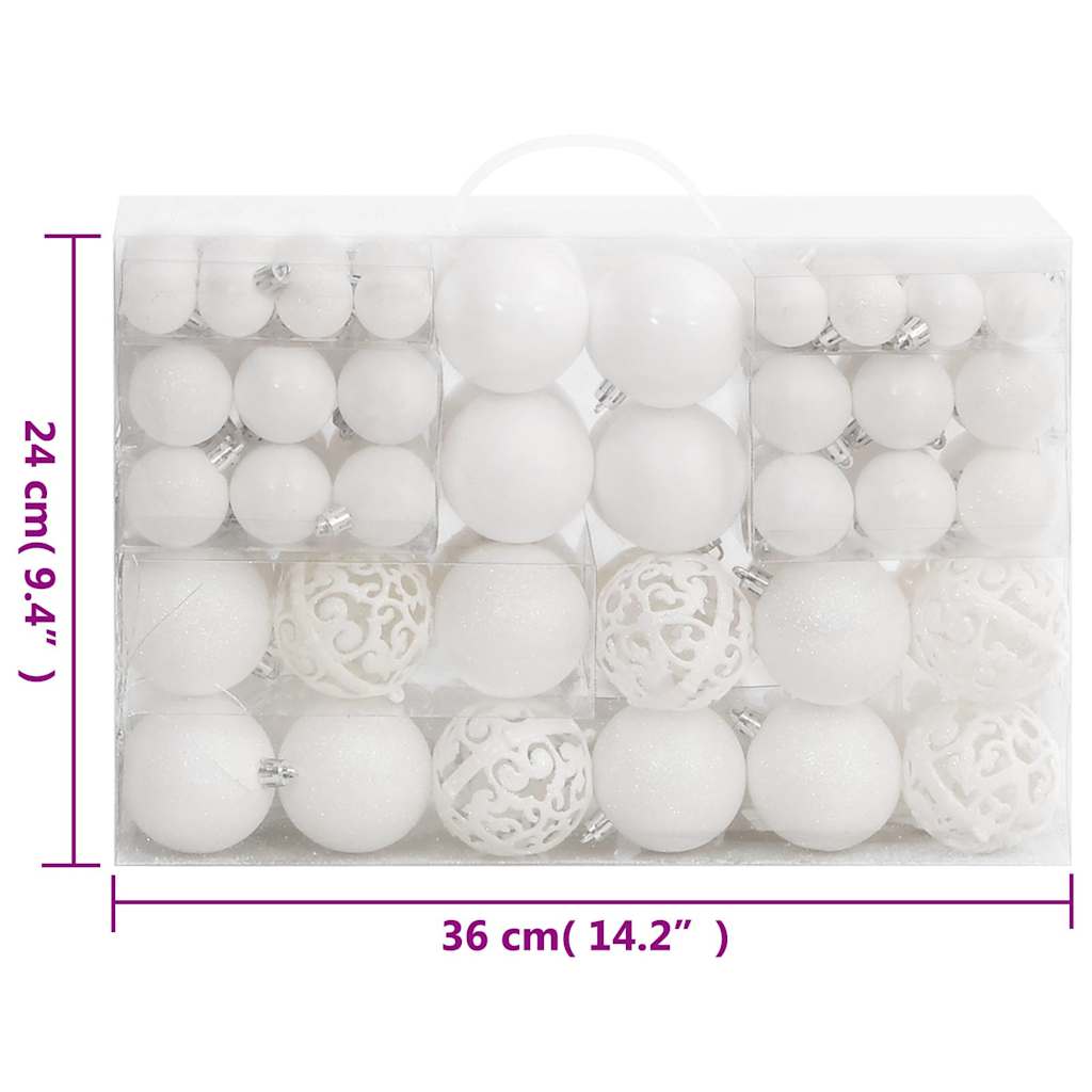 Christmas Bauble Set Set of 111 White Polystyrene (PS)