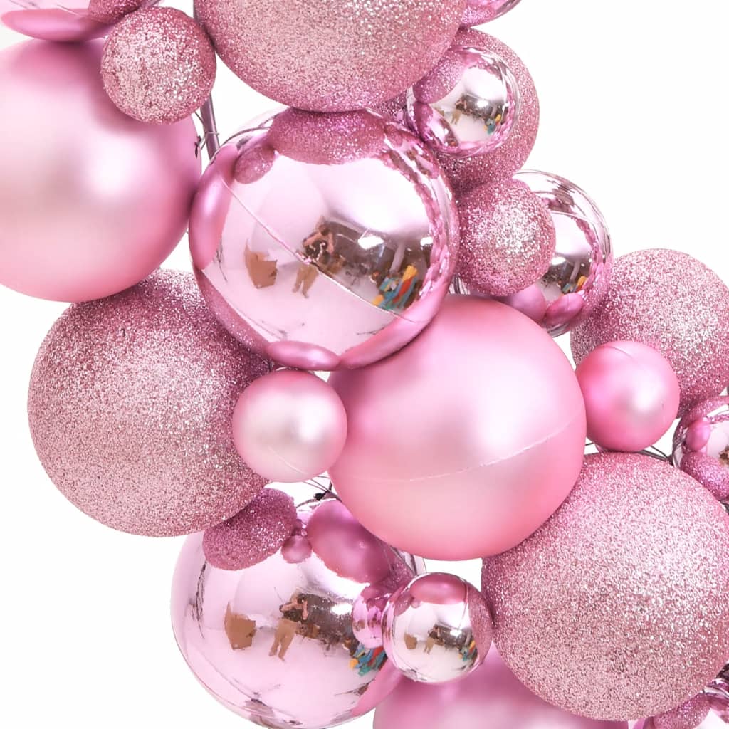 Christmas Wreath Pink 17.7" Polystyrene