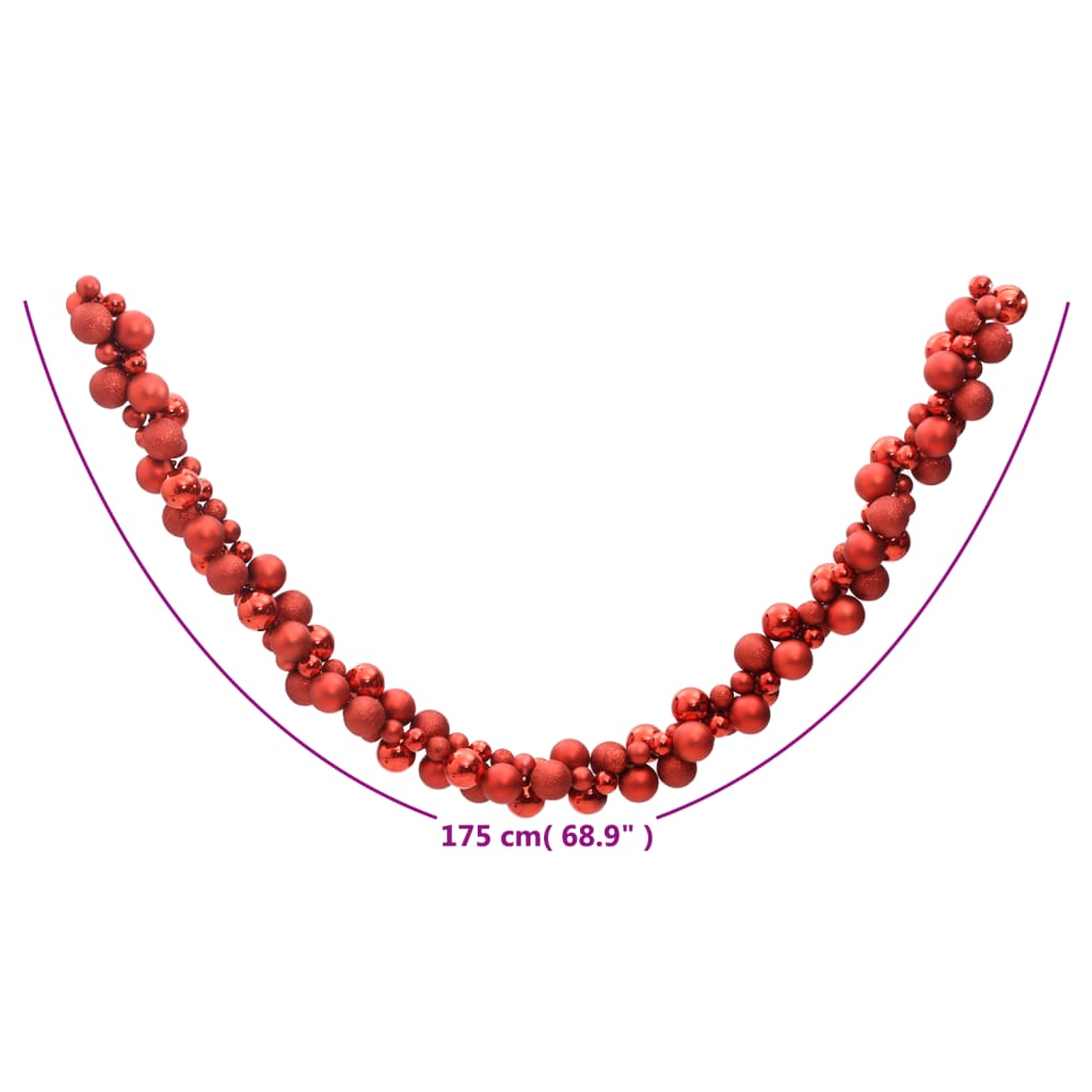 Christmas Balls Garland Red 68.9" Polystyrene