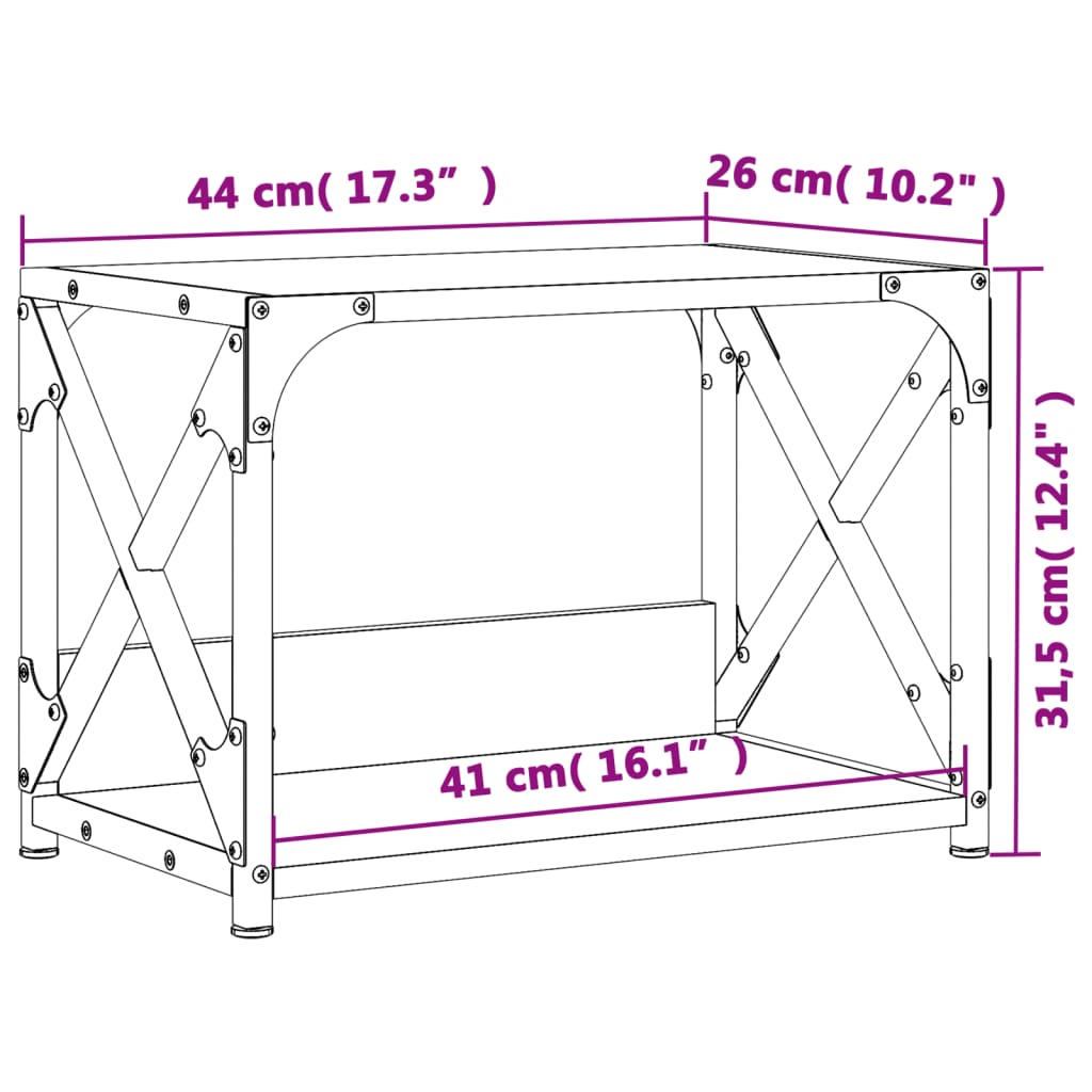 Printer Stand 2-Tier Gray Sonoma 17.3"x10.2"x12.4" Engineered Wood