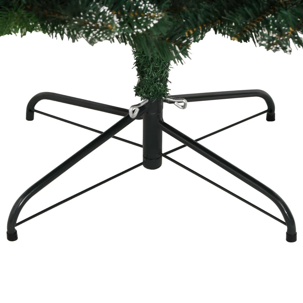 Artificial Hinged Christmas Tree Green with Red PVC, PE, Metal
