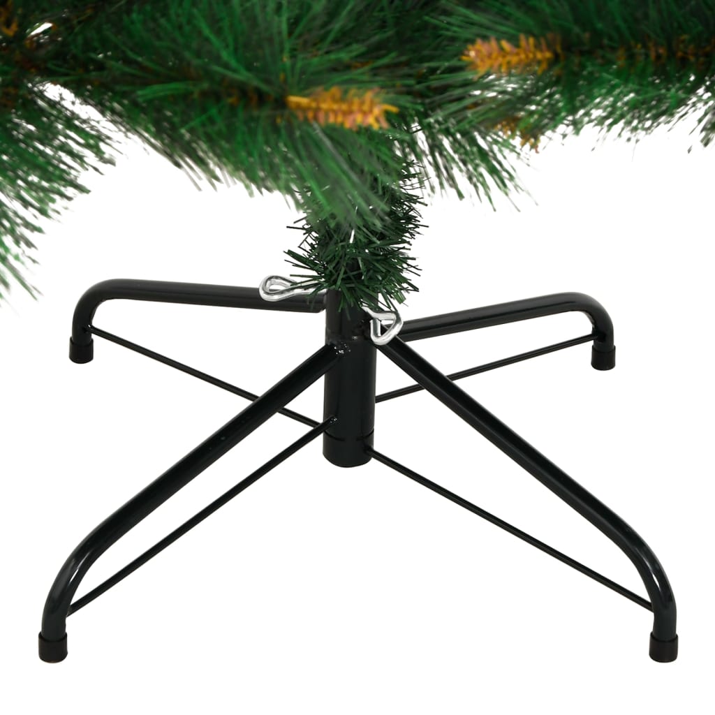 Artificial Hinged Christmas Tree Green and Yellow PVC, metal Medium