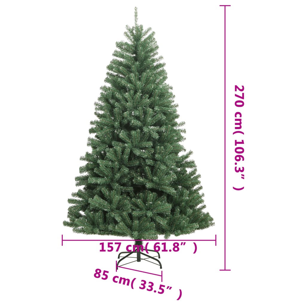 Artificial Hinged Christmas Tree with Stand Green 106.3"
