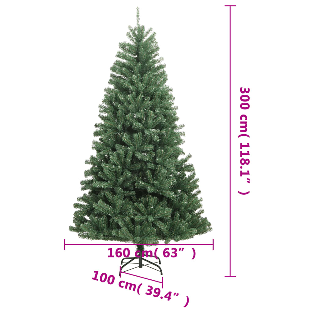 Artificial Hinged Christmas Tree with Stand Green 118.1"