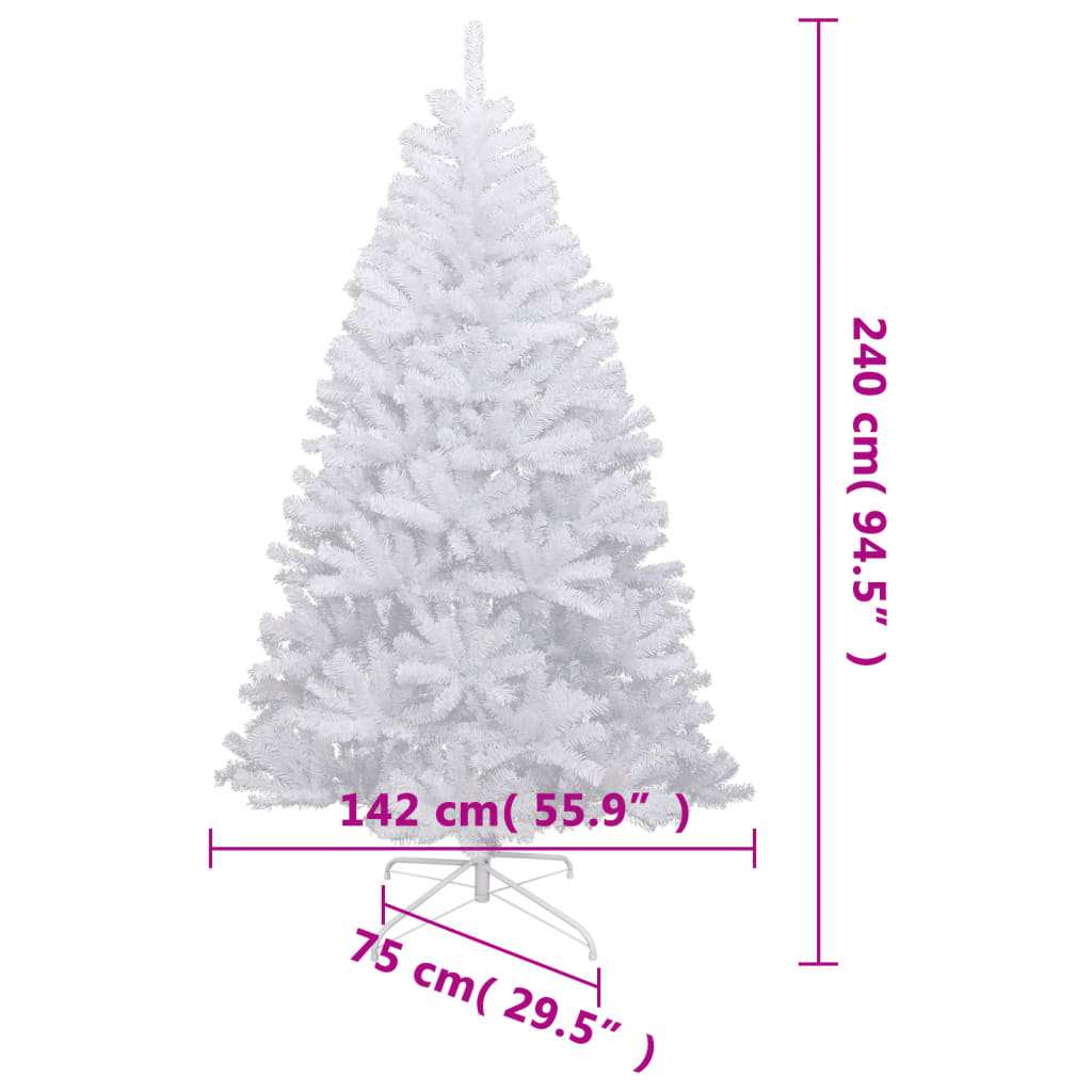 Artificial Hinged Christmas Tree with Flocked Snow 94.5"