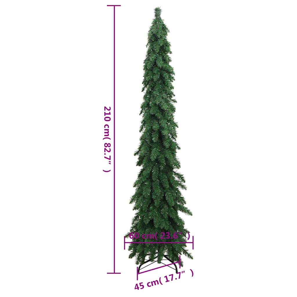 Artificial Christmas Tree Green, Warm White PVC, Metal 82.7 in