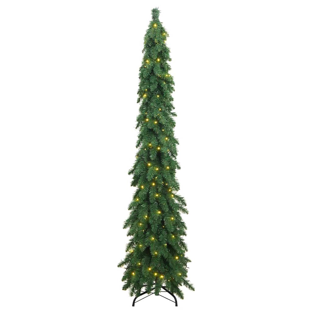 Artificial Christmas Tree Green, Warm White PVC, Metal 82.7 in