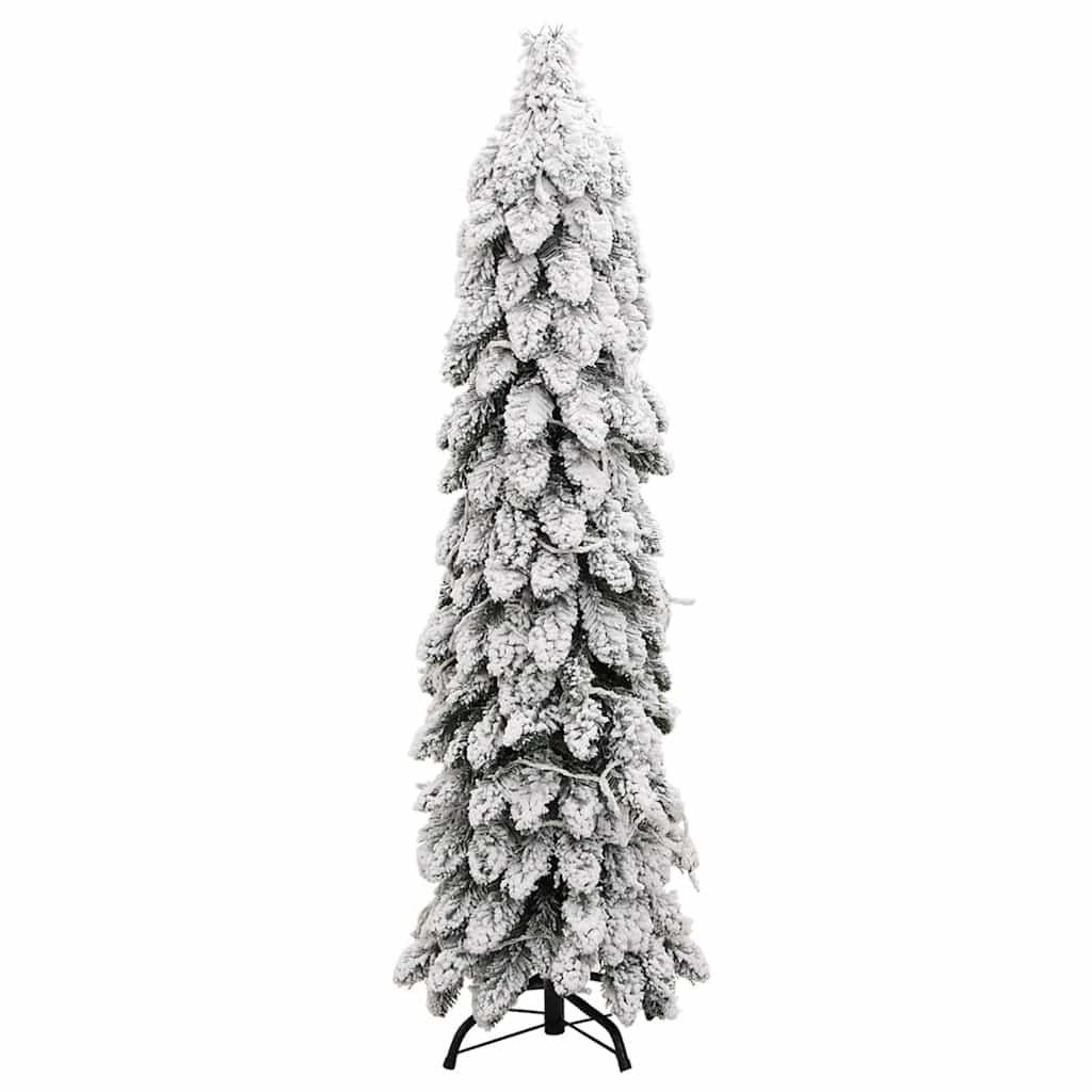 Artificial Pre-lit Christmas Tree with 80 LEDs and Flocked Snow 59.1"